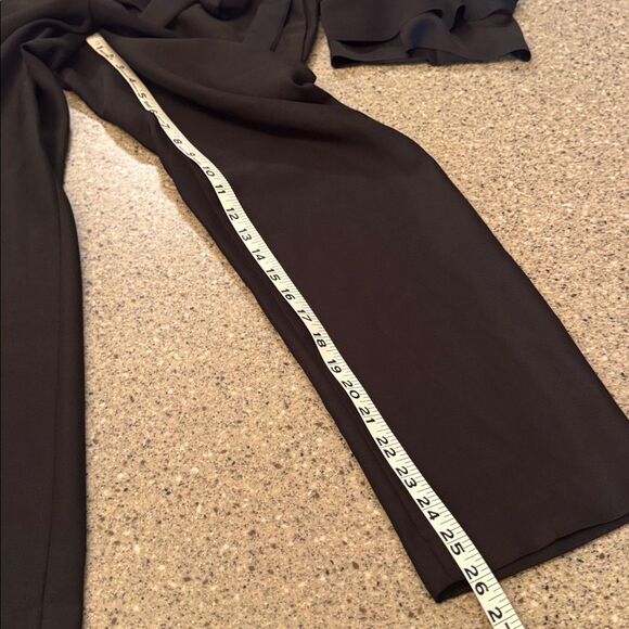 BANANA REPUBLIC Black Flutter Sleeve V-Neck Jumpsuit - Picture 8 of 13